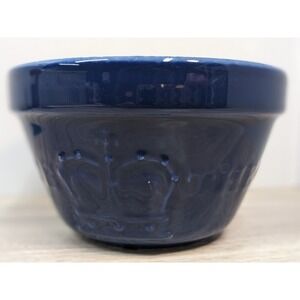 Mason Cash Heritage Navy Blue Stoneware Pudding Basin Embossed Crown 5.5 Inch